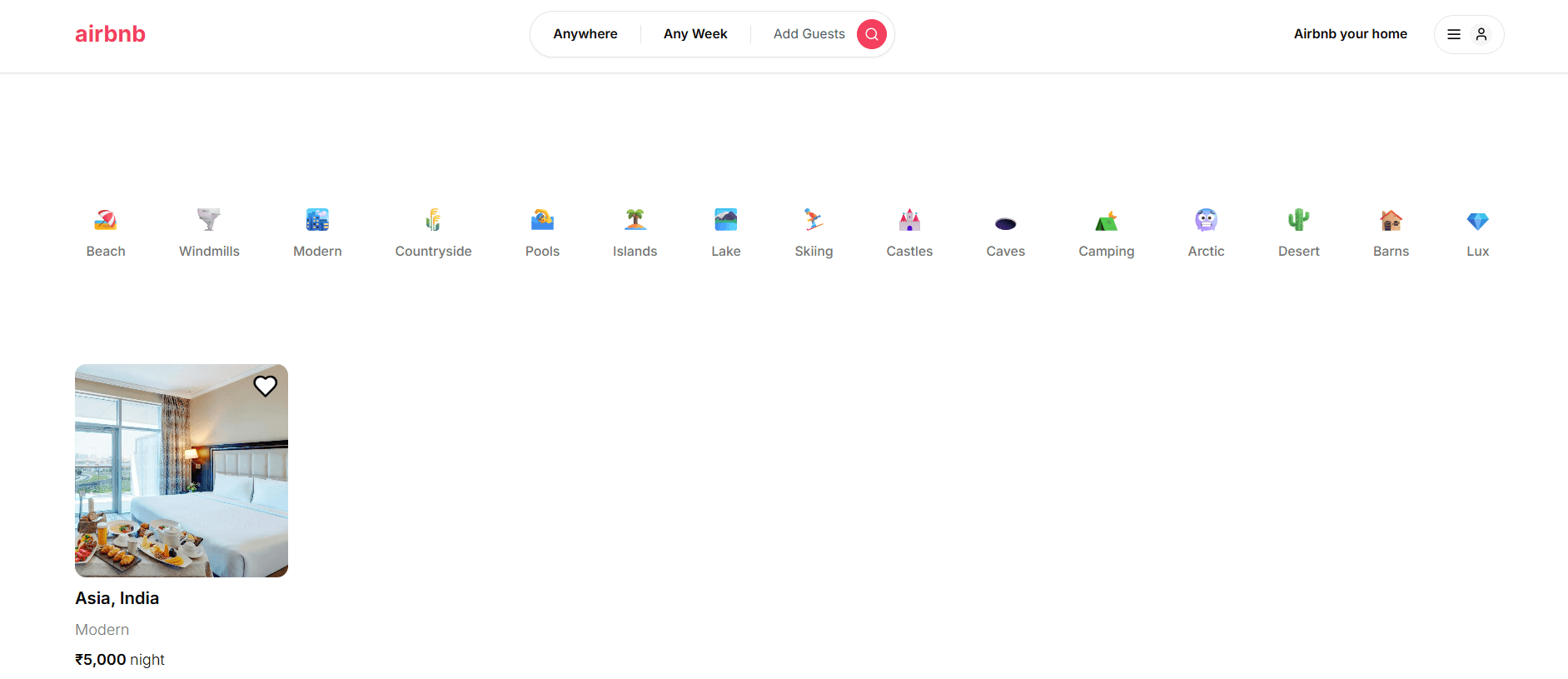 Airbnb Clone - Full-Stack Property Rental